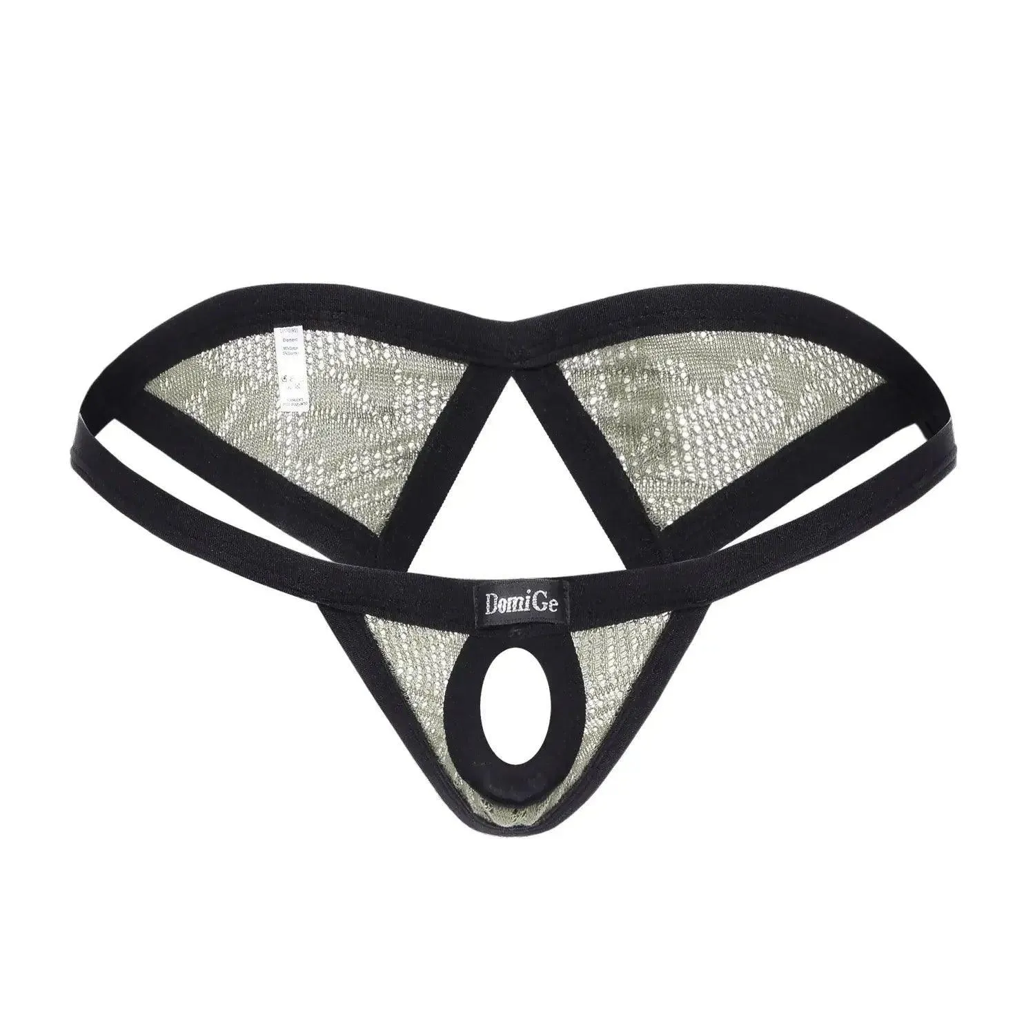DomiGe Men's Low Rise Thong with Dual-Strap and Open Front Design
