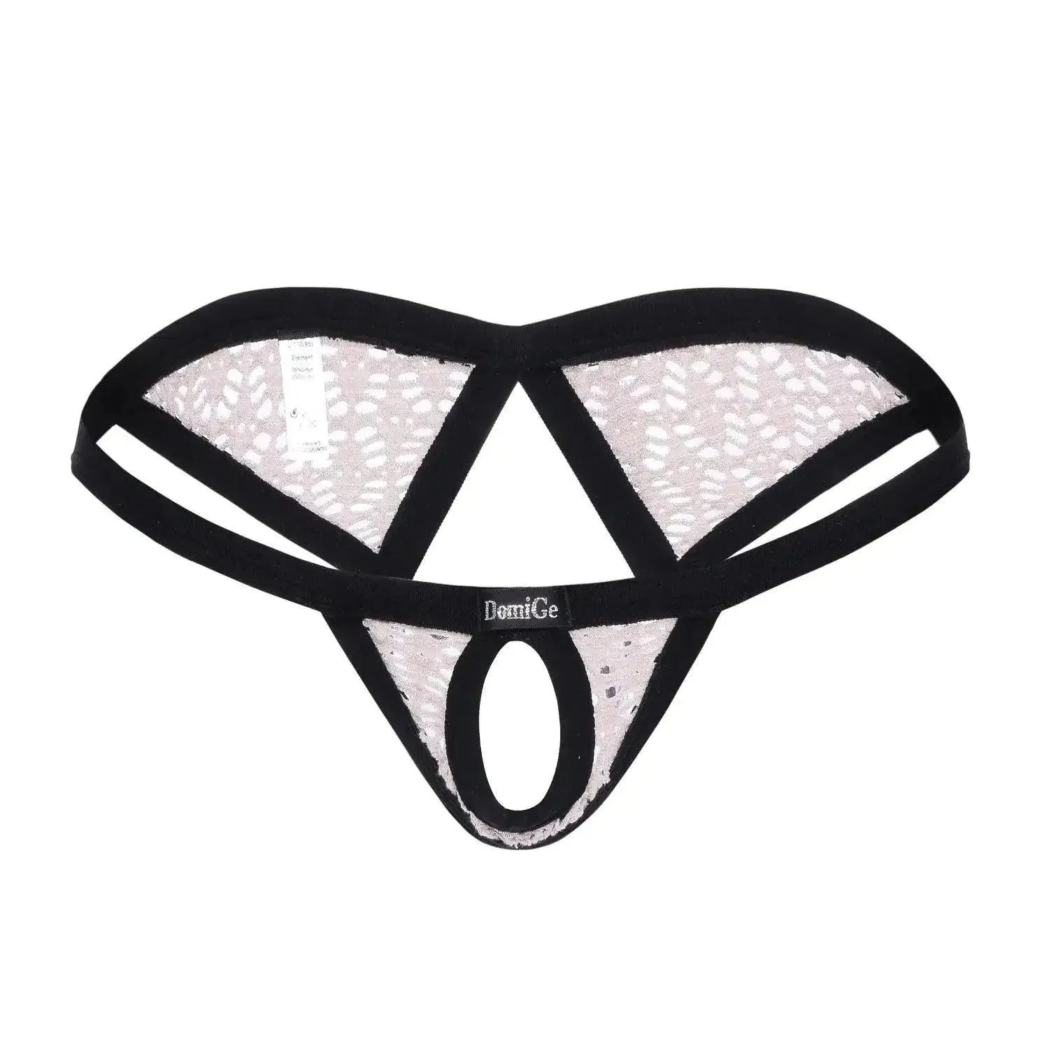 DomiGe Men's Low Rise Thong with Dual-Strap and Open Front Design
