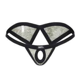 DomiGe Men's Low Rise Thong with Dual-Strap and Open Front Design