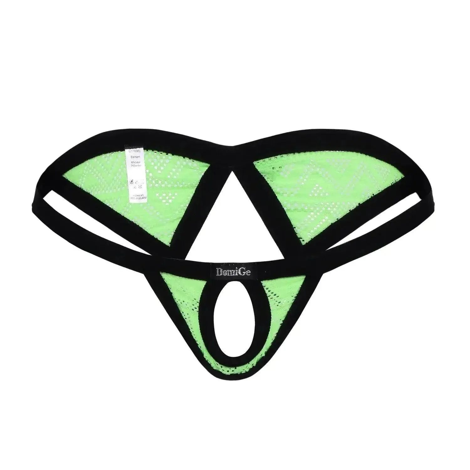 DomiGe Men's Low Rise Thong with Dual-Strap and Open Front Design