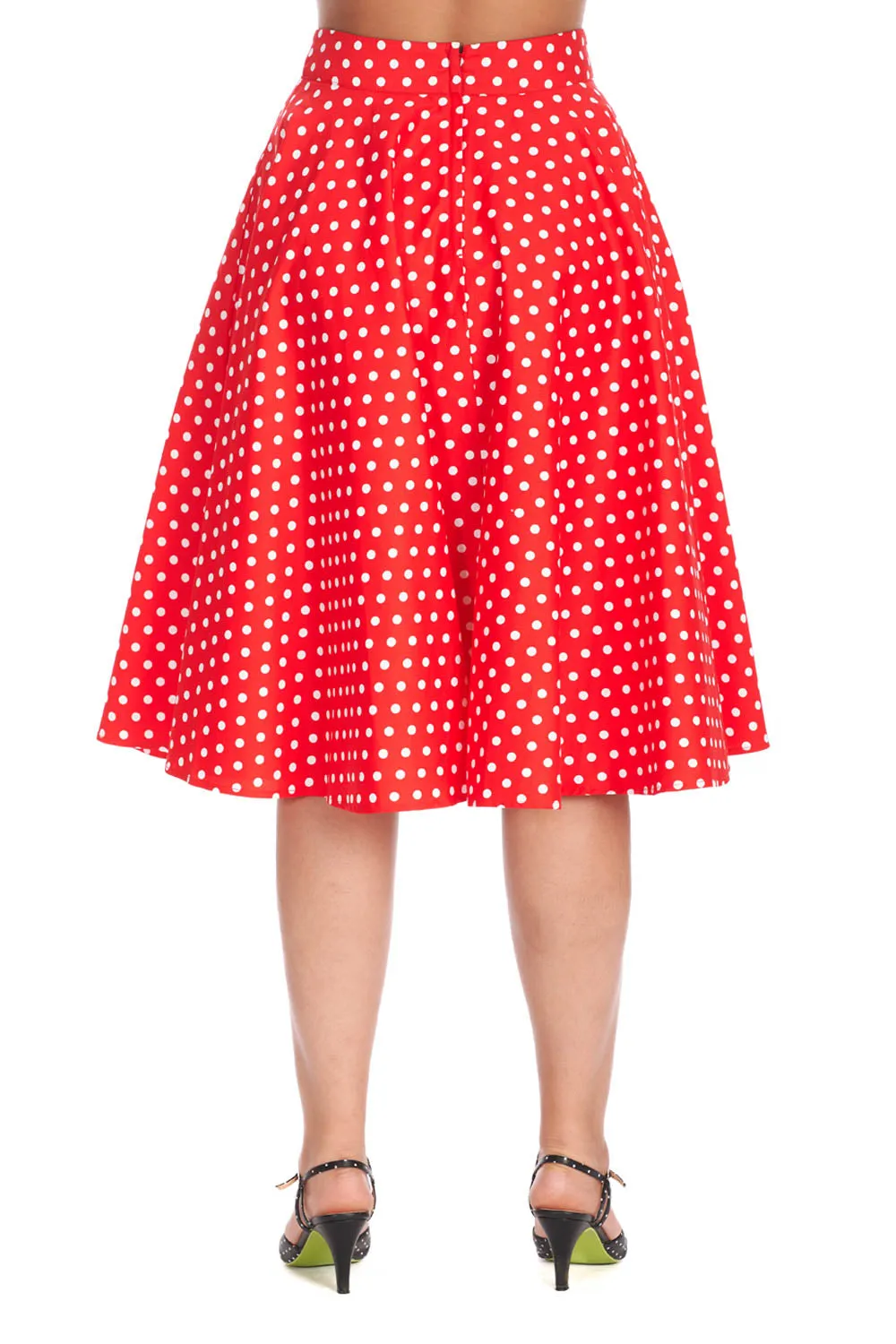 Dot Days Swing Skirt in Red by Banned