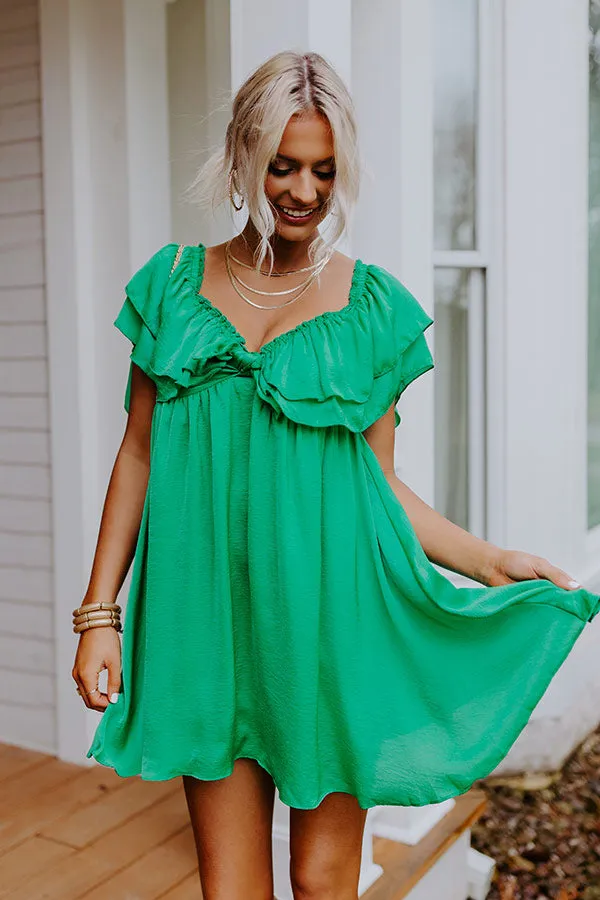 Dream All Day Babydoll Dress In Green