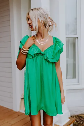 Dream All Day Babydoll Dress In Green