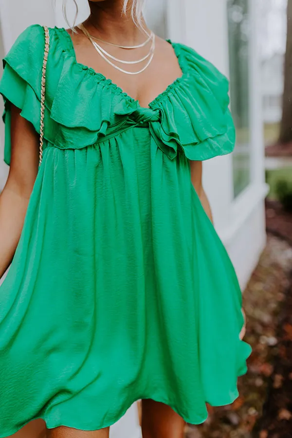 Dream All Day Babydoll Dress In Green
