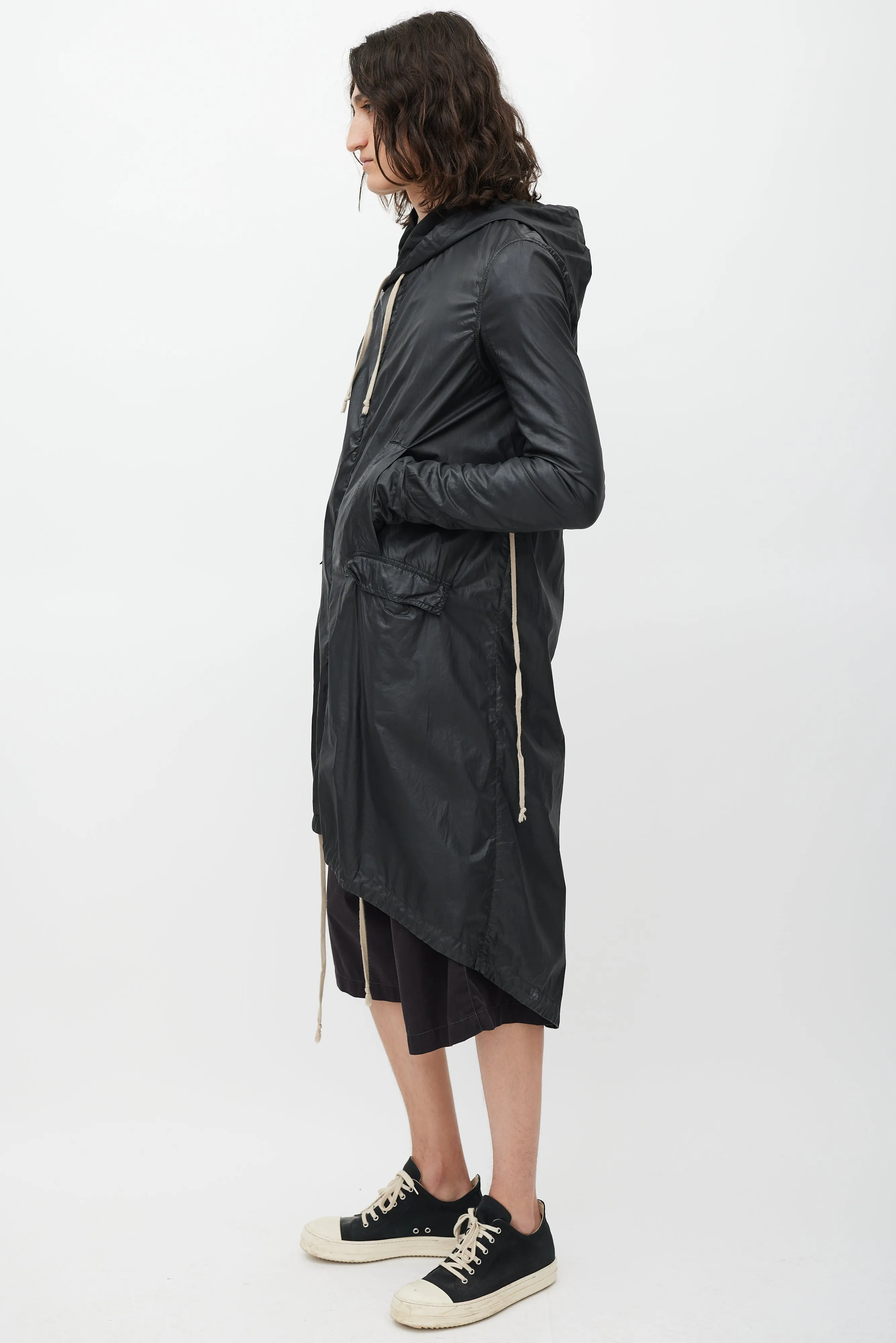 DRKSHDW Black Hooded Coat