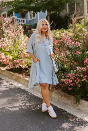 Farmers Market Cutie Chambray Mini Dress Curves