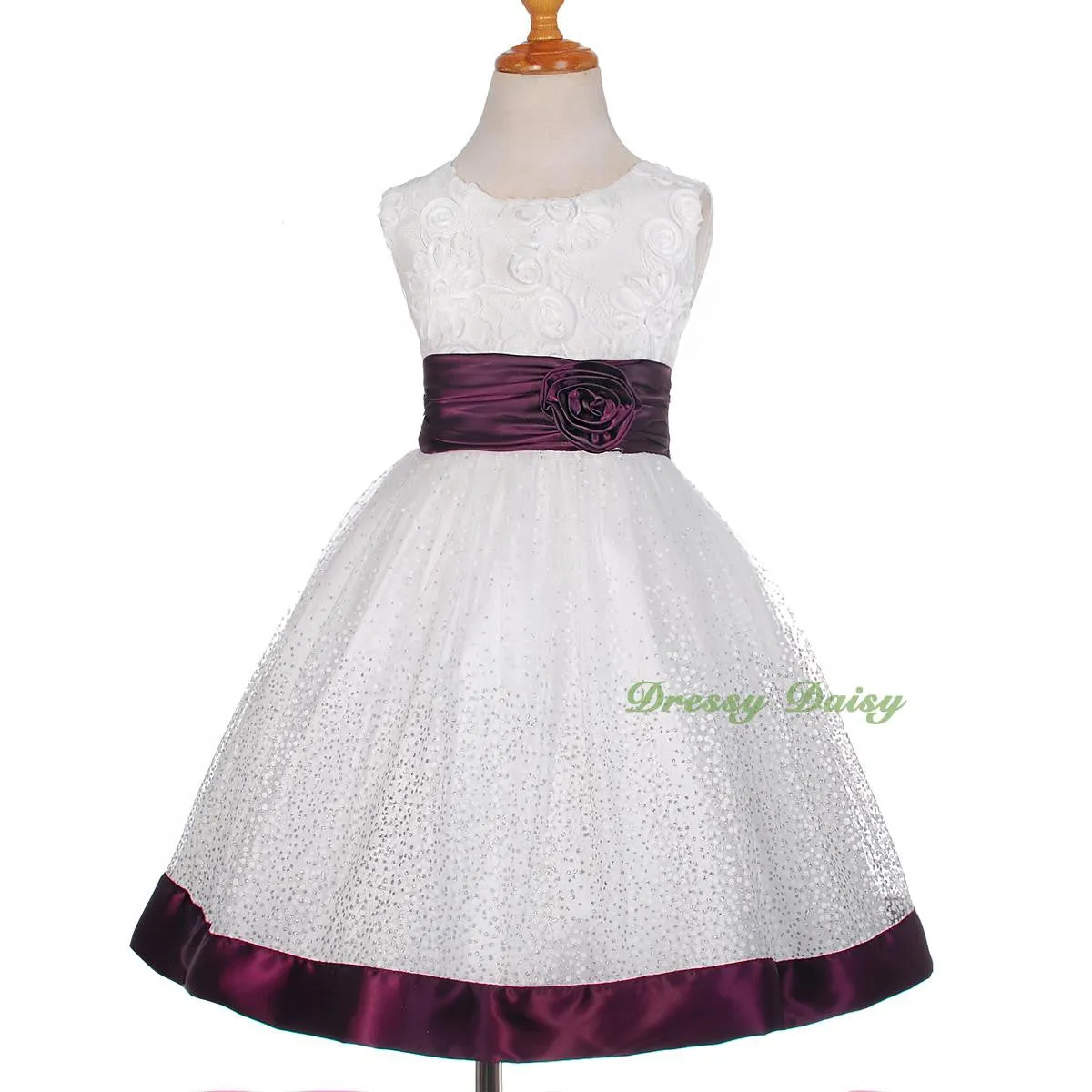 FG278 Girls' Soutache Rosette Wedding Flower Girl Pageant Communion Dress Size 2-11