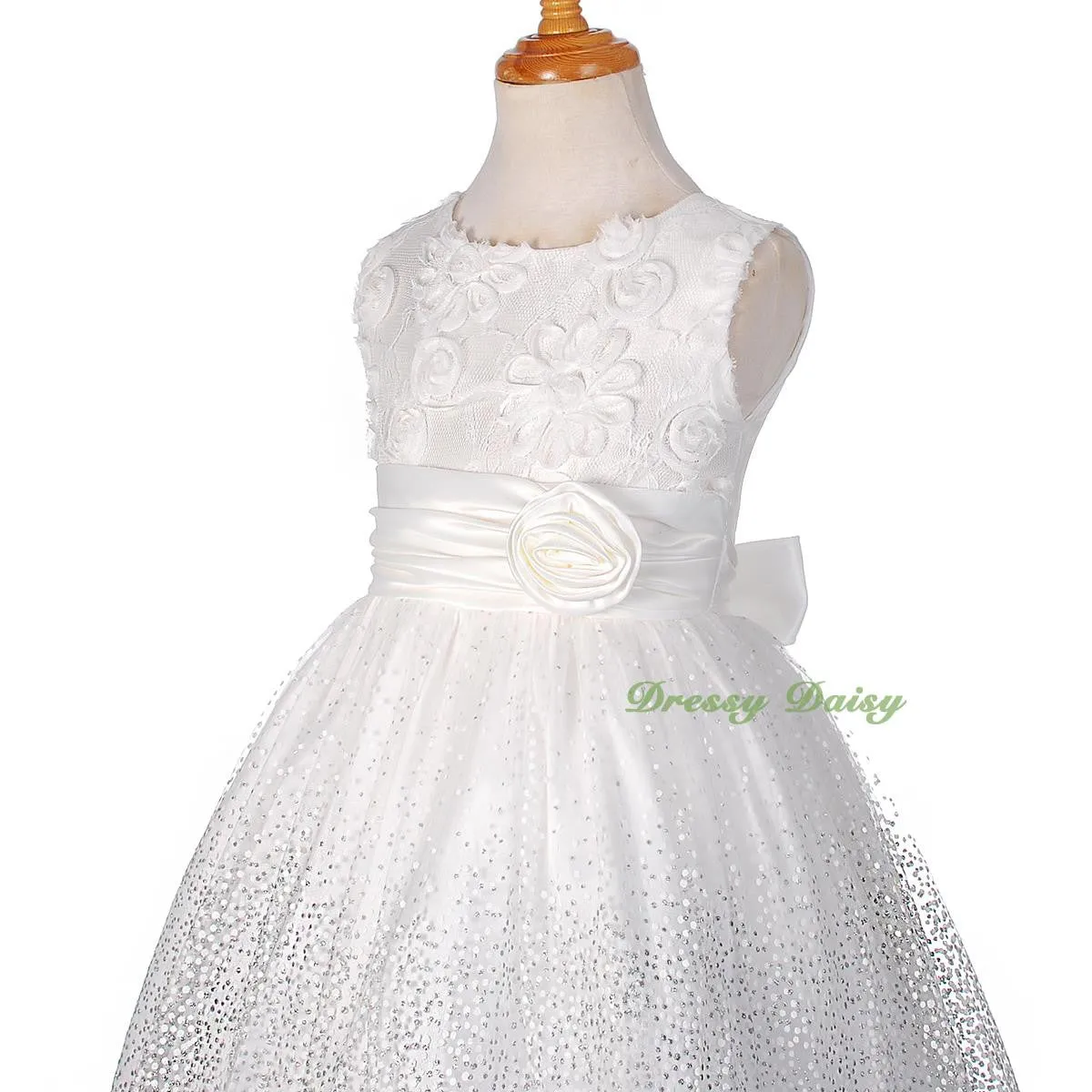 FG278 Girls' Soutache Rosette Wedding Flower Girl Pageant Communion Dress Size 2-11
