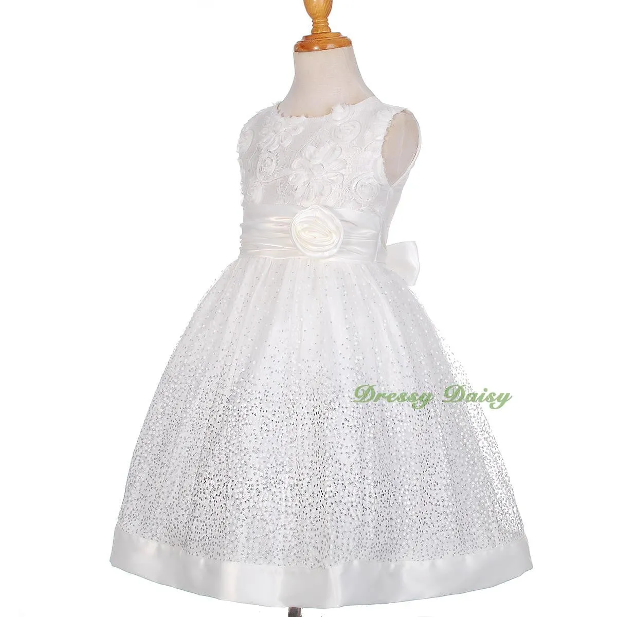 FG278 Girls' Soutache Rosette Wedding Flower Girl Pageant Communion Dress Size 2-11