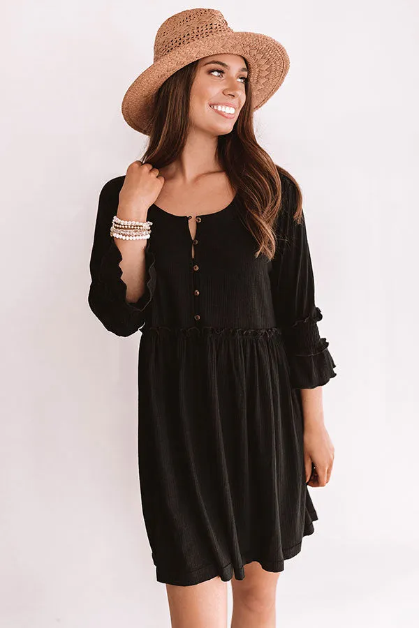 Fingers Crossed Babydoll Dress In Black