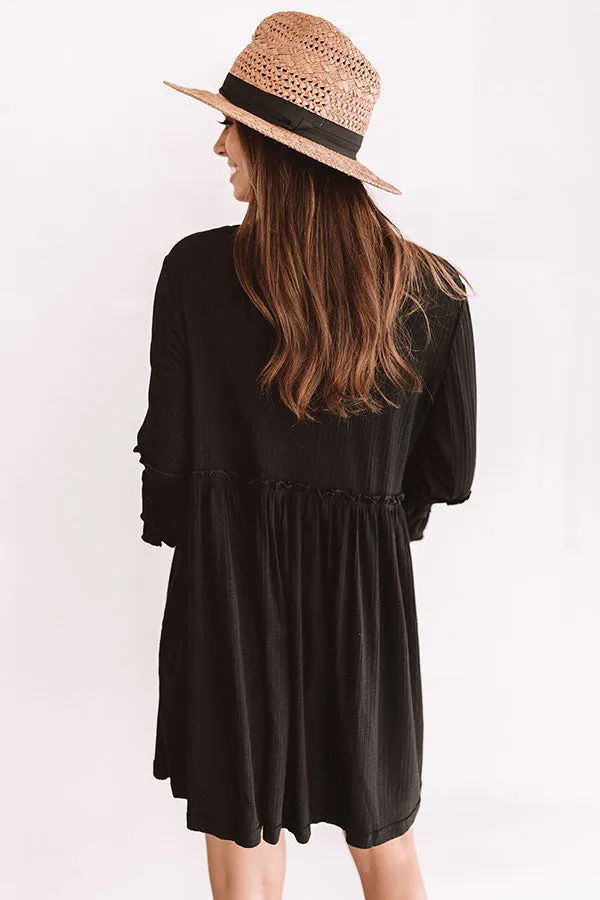 Fingers Crossed Babydoll Dress In Black