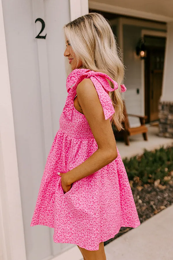 Flower Power Jacquard Mini Dress