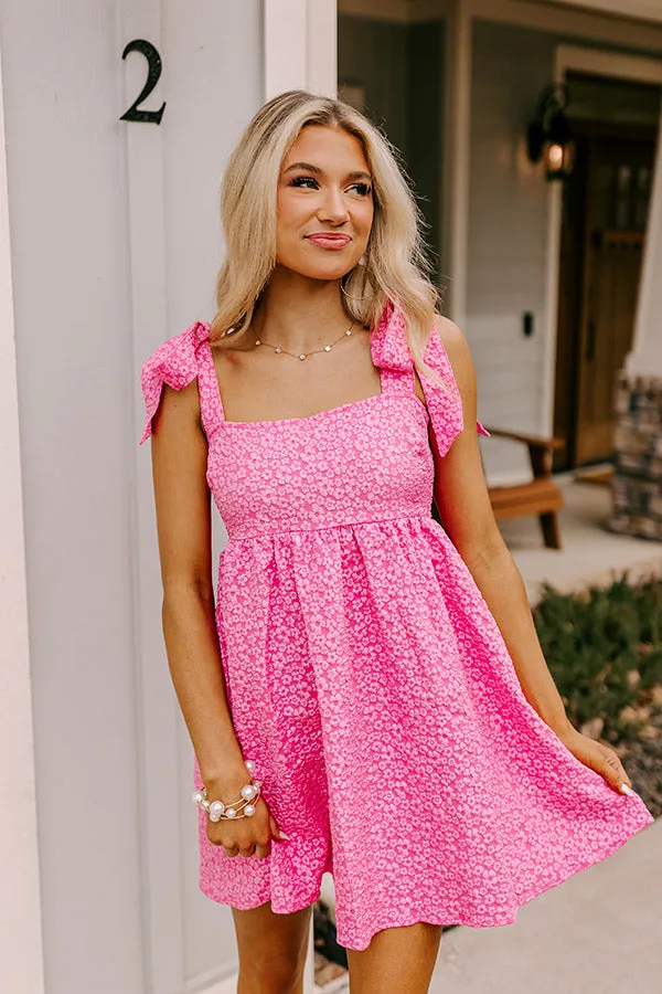 Flower Power Jacquard Mini Dress