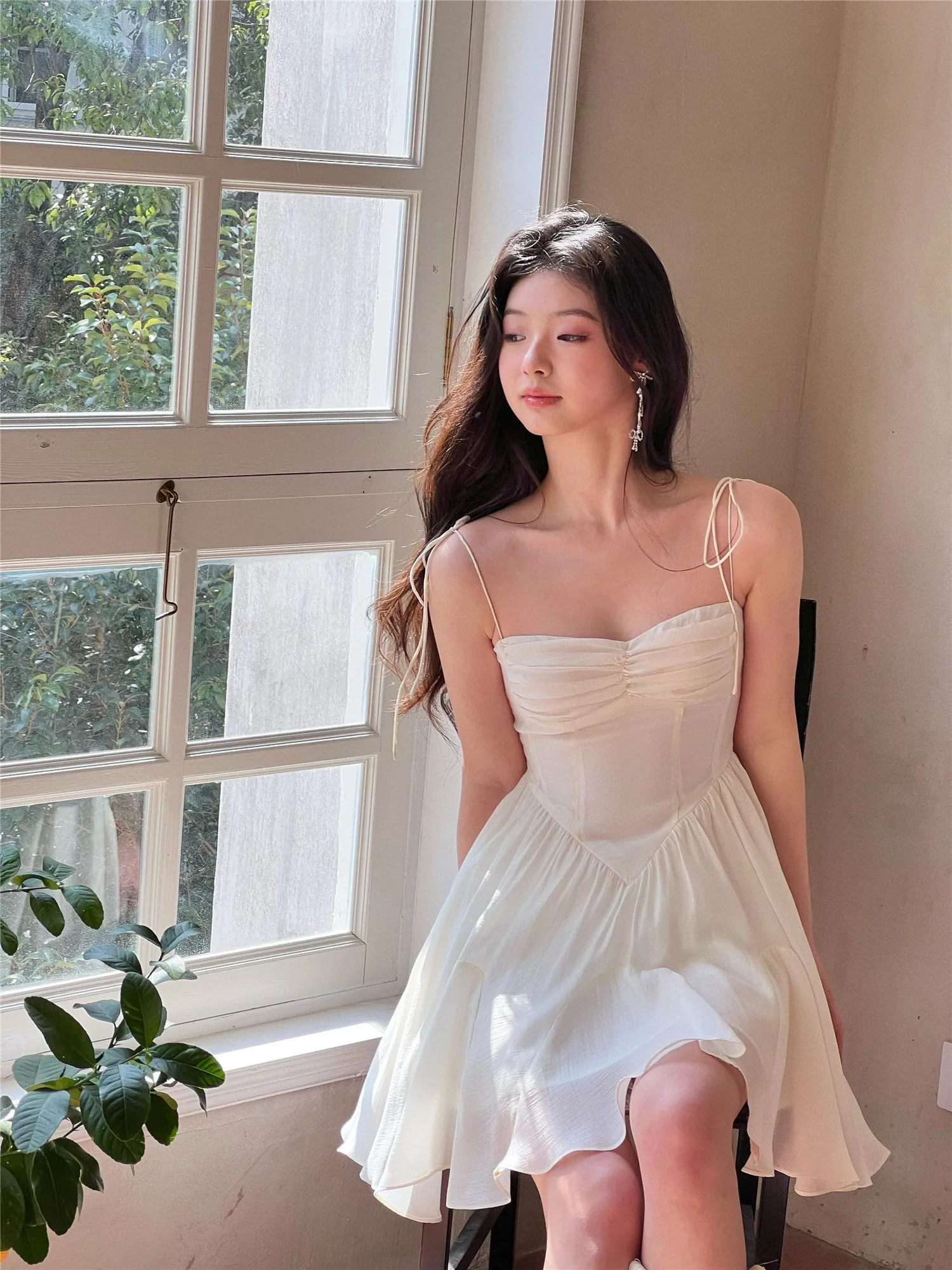 FLYTONN-spring summer dress Vacation photography outfits Delicate Romance Pleated Dress ~