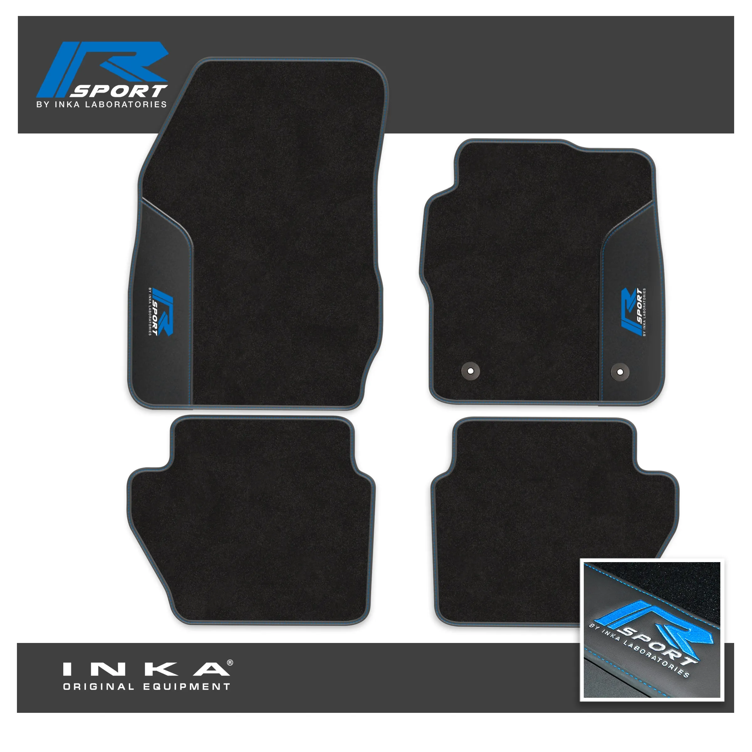 Ford Fiesta MK7 Tailored Car Mats (Front & Rear Set) with Premium Carpet & OEM Leatherette Fits MY11 to MY17