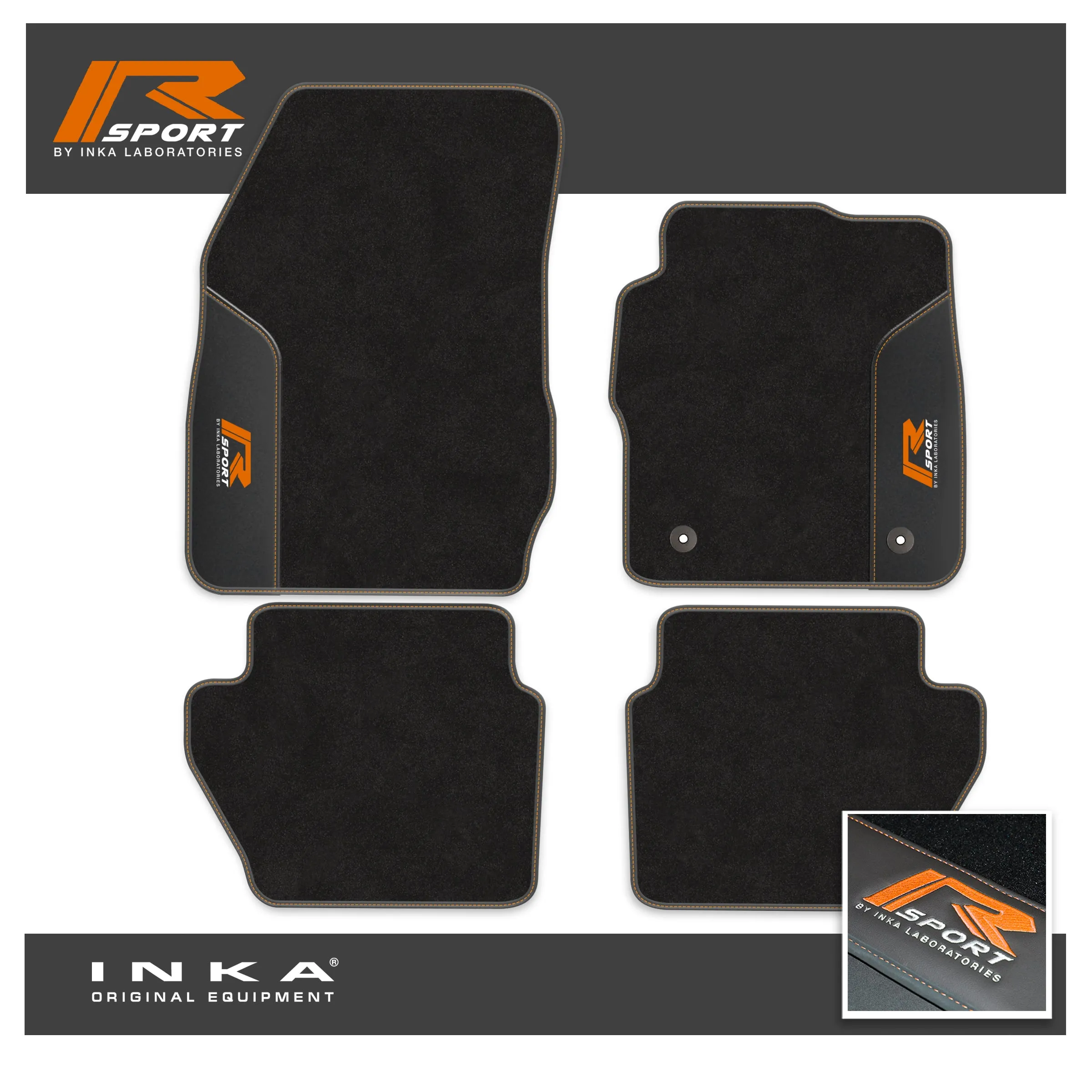 Ford Fiesta MK7 Tailored Car Mats (Front & Rear Set) with Premium Carpet & OEM Leatherette Fits MY11 to MY17