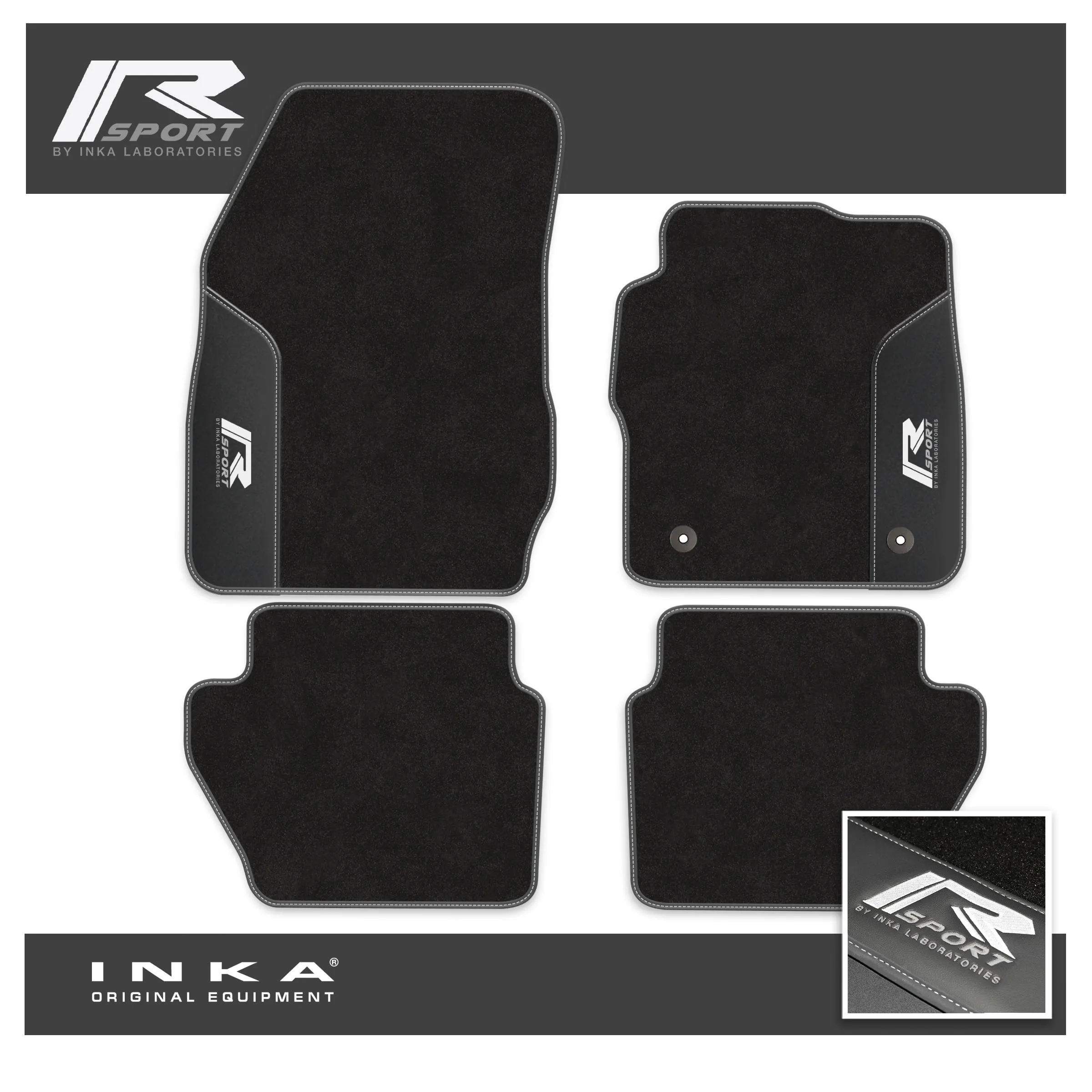 Ford Fiesta MK7 Tailored Car Mats (Front & Rear Set) with Premium Carpet & OEM Leatherette Fits MY11 to MY17