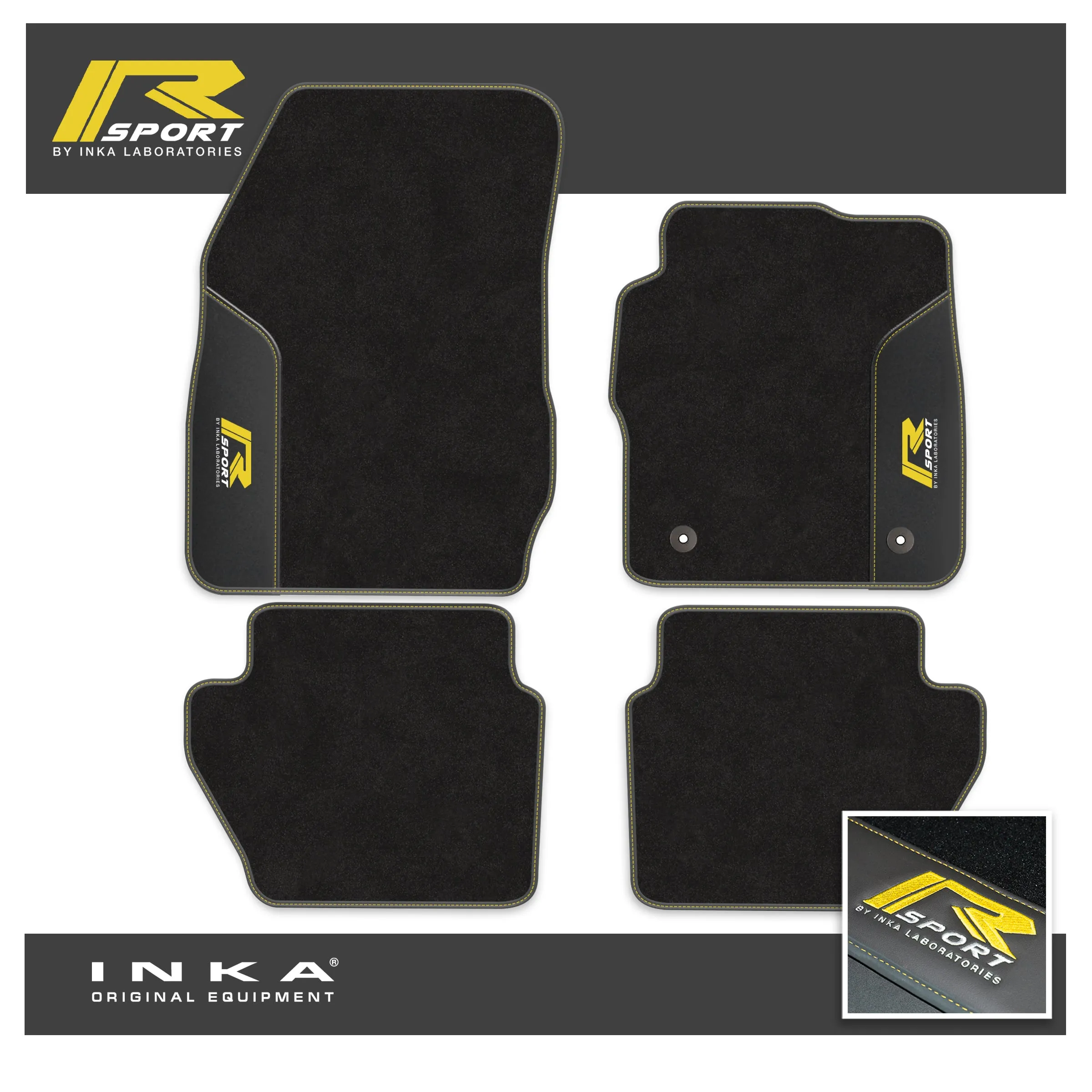 Ford Fiesta MK7 Tailored Car Mats (Front & Rear Set) with Premium Carpet & OEM Leatherette Fits MY11 to MY17