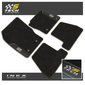 Ford Focus MK3 Car Mats (Front & Rear Set) S Tech with Premium Carpet & OEM Leatherette, Fits MY15 to MY18