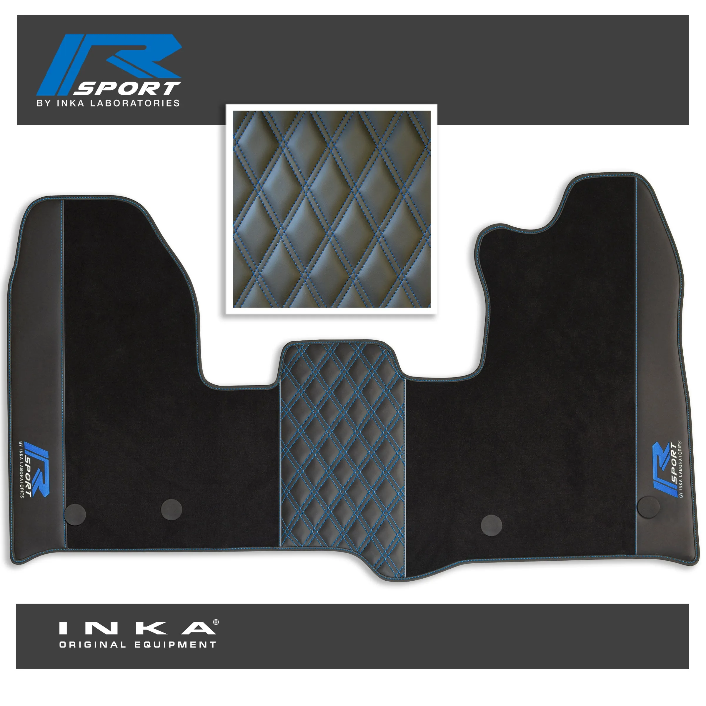 Ford Transit Custom INKA R-Sport Bentley Leatherette Front Tailored Carpet Mat Black MY12-23