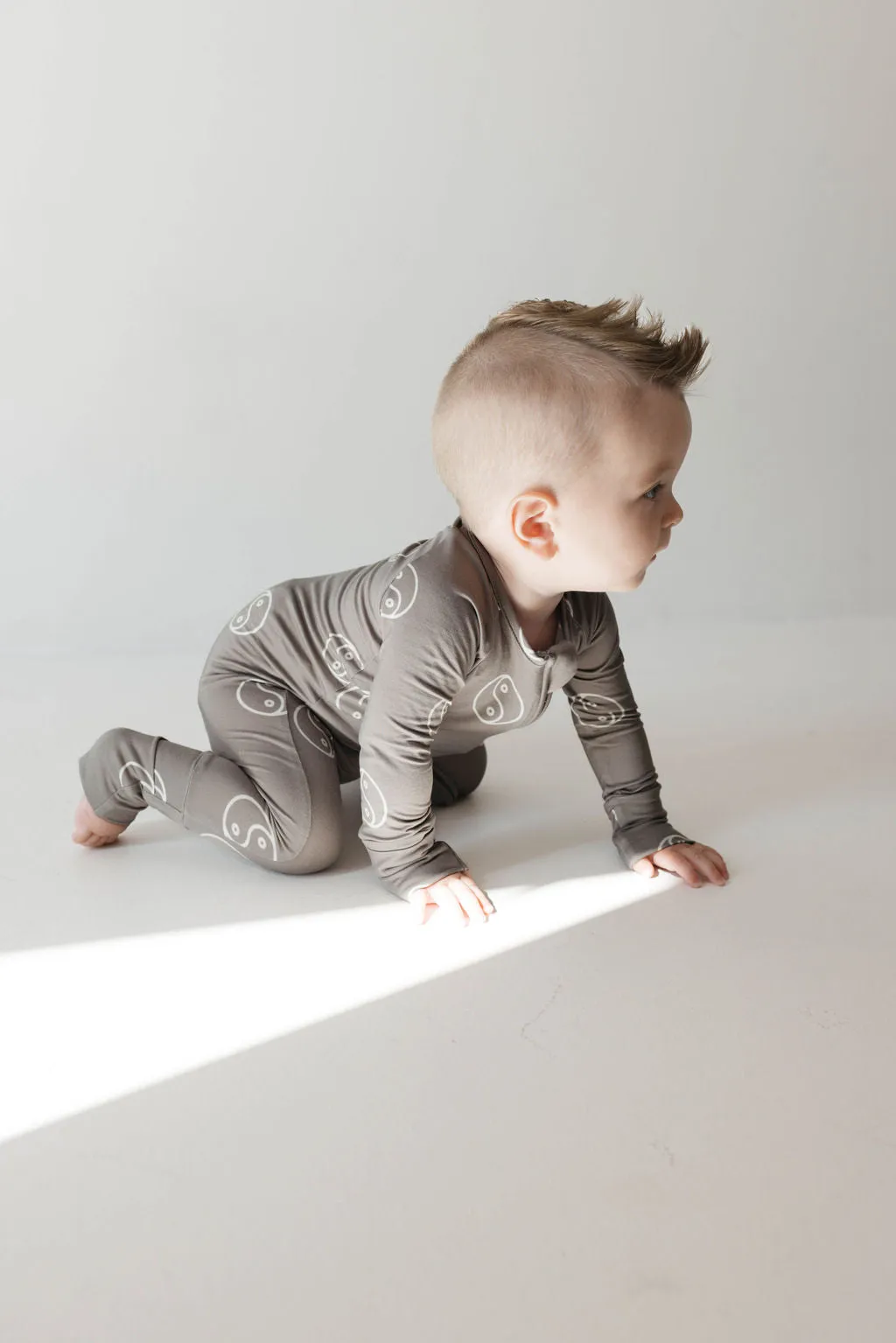 Forever French Bamboo Zip Romper - Sage Yin Yang