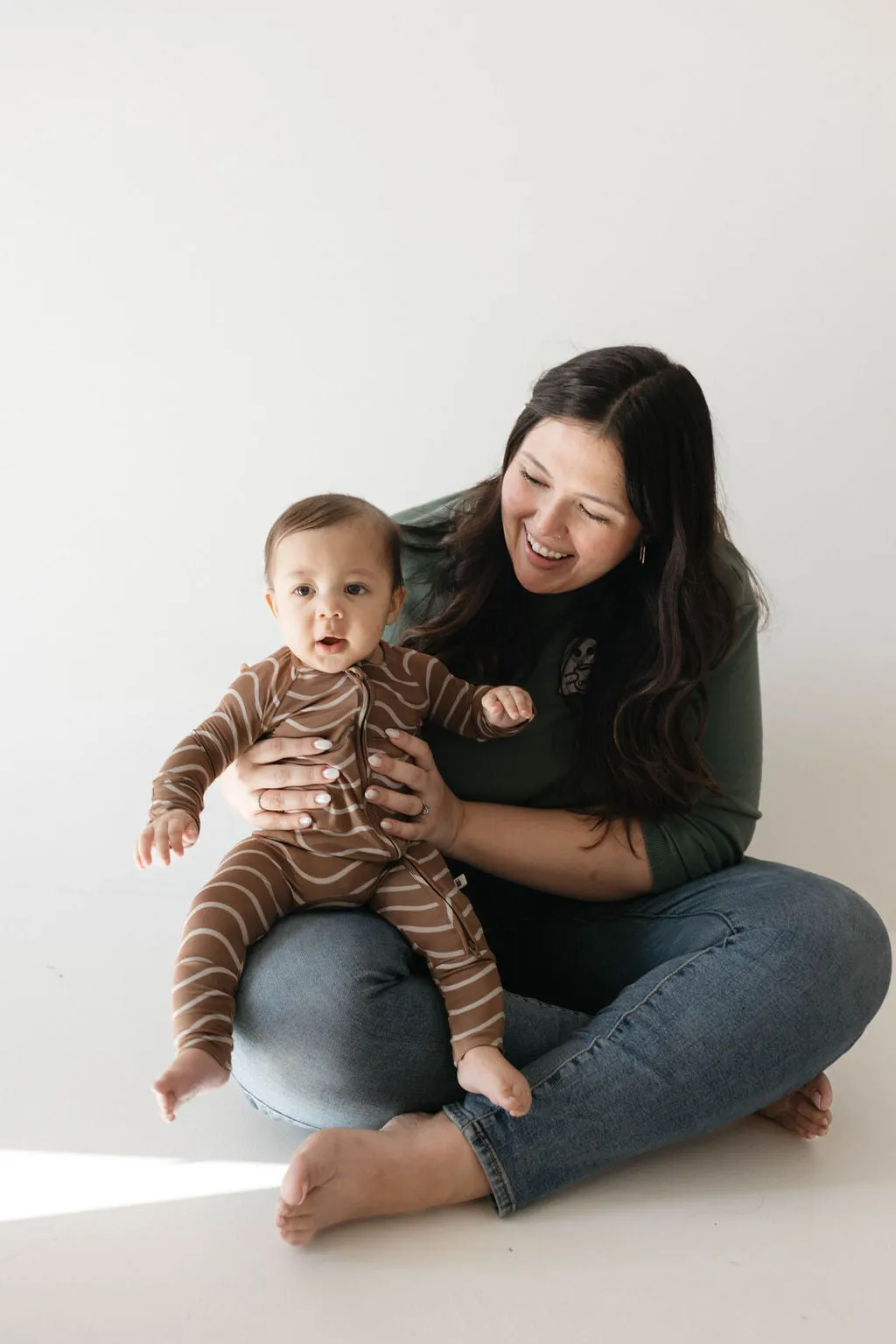 Forever French Bamboo Zip Romper - Static Waves