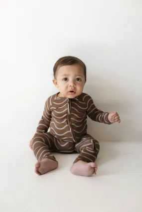 Forever French Bamboo Zip Romper - Static Waves