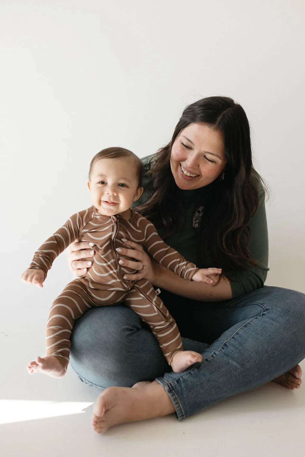 Forever French Bamboo Zip Romper - Static Waves