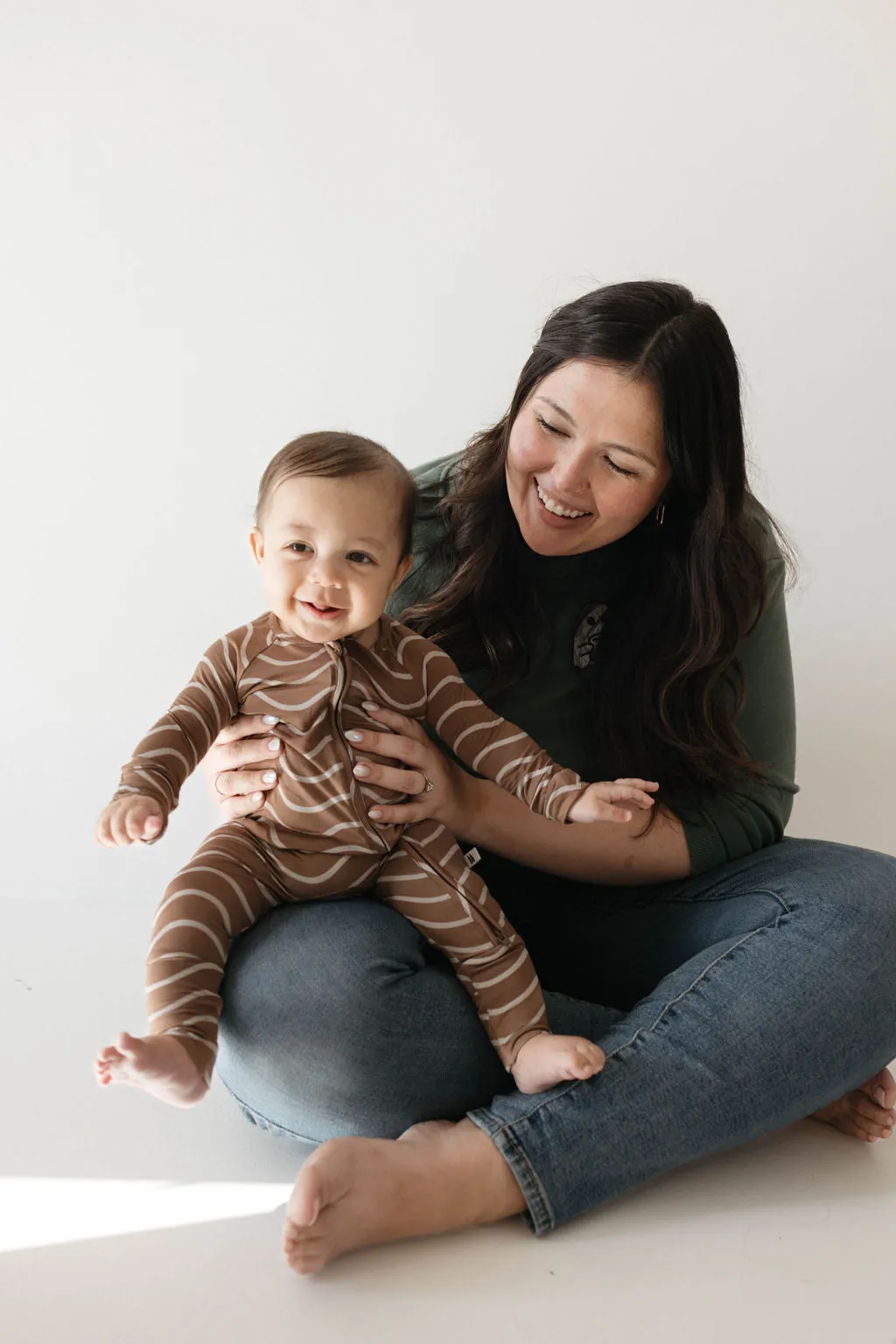 Forever French Bamboo Zip Romper - Static Waves