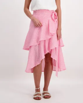 Francesca Skirt in Pink & White Stripe