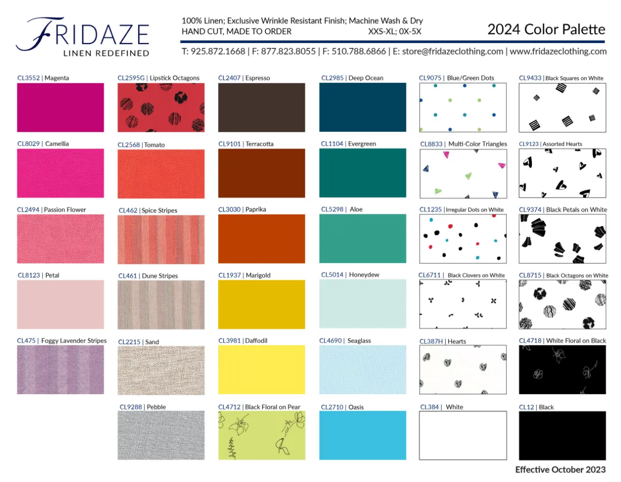 Fridaze AA385- Skylar Linen Shirt - IRREGULR DOTS ON WHITE