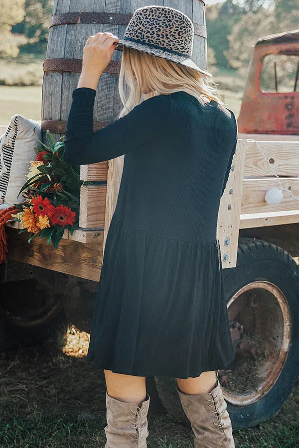 Give It A Twirl Babydoll Dress In Black