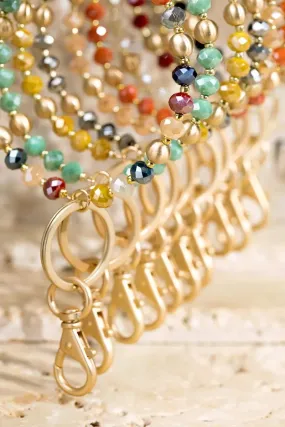Glass Beaded Beauty Key Ring Bracelet