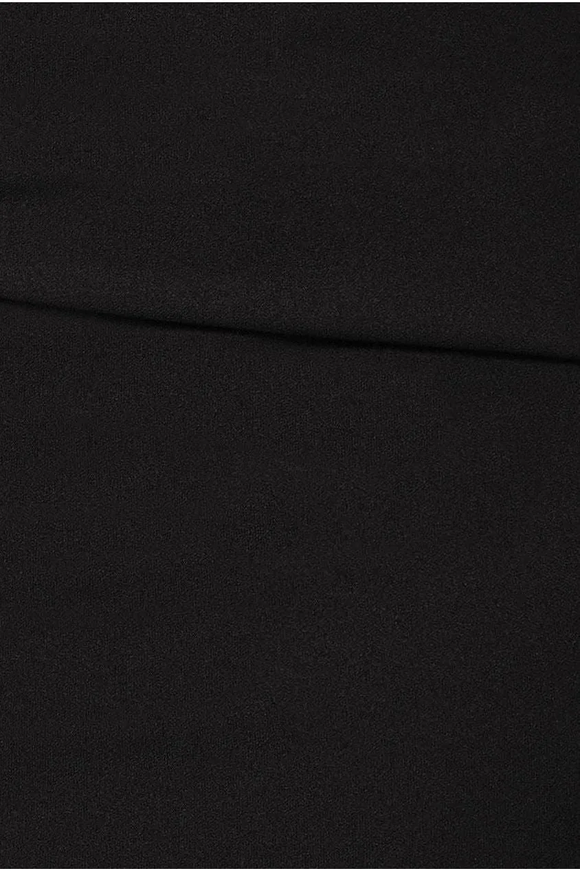 Goddiva Bardot Pleated Midi Dress - Black