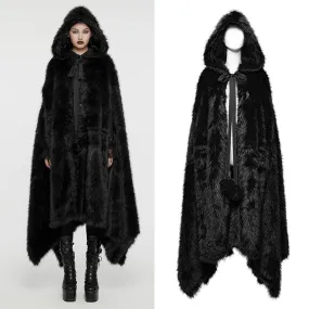 Goth Asymmetric Plush Cloak WY-1663DPF