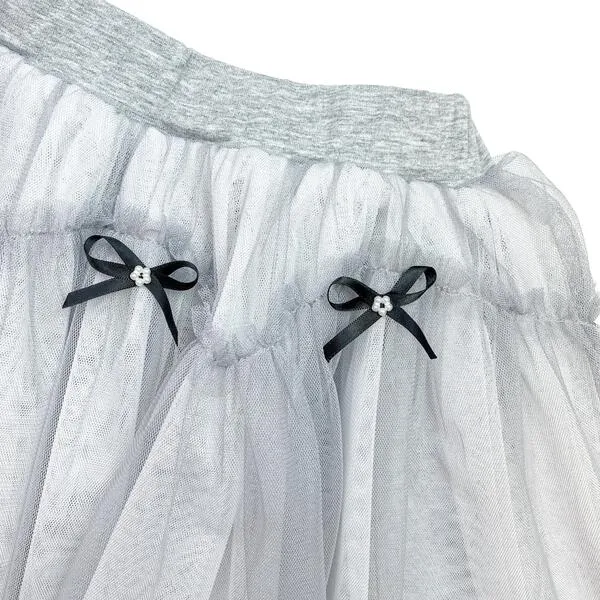 Grey Bowtie Tutu Skirt