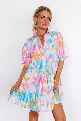 Happy Energy Button Down Mini Dress