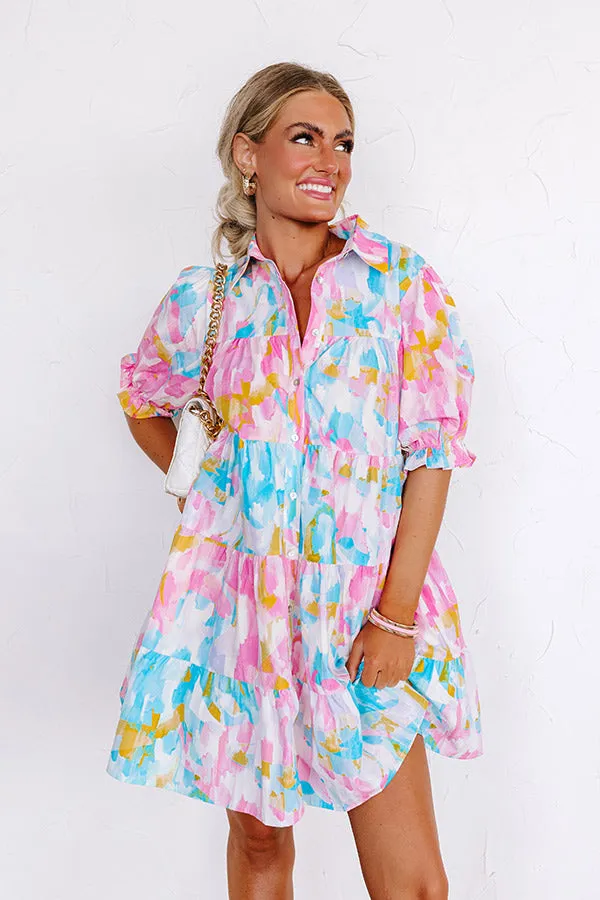 Happy Energy Button Down Mini Dress