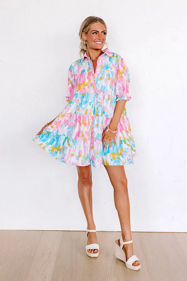 Happy Energy Button Down Mini Dress