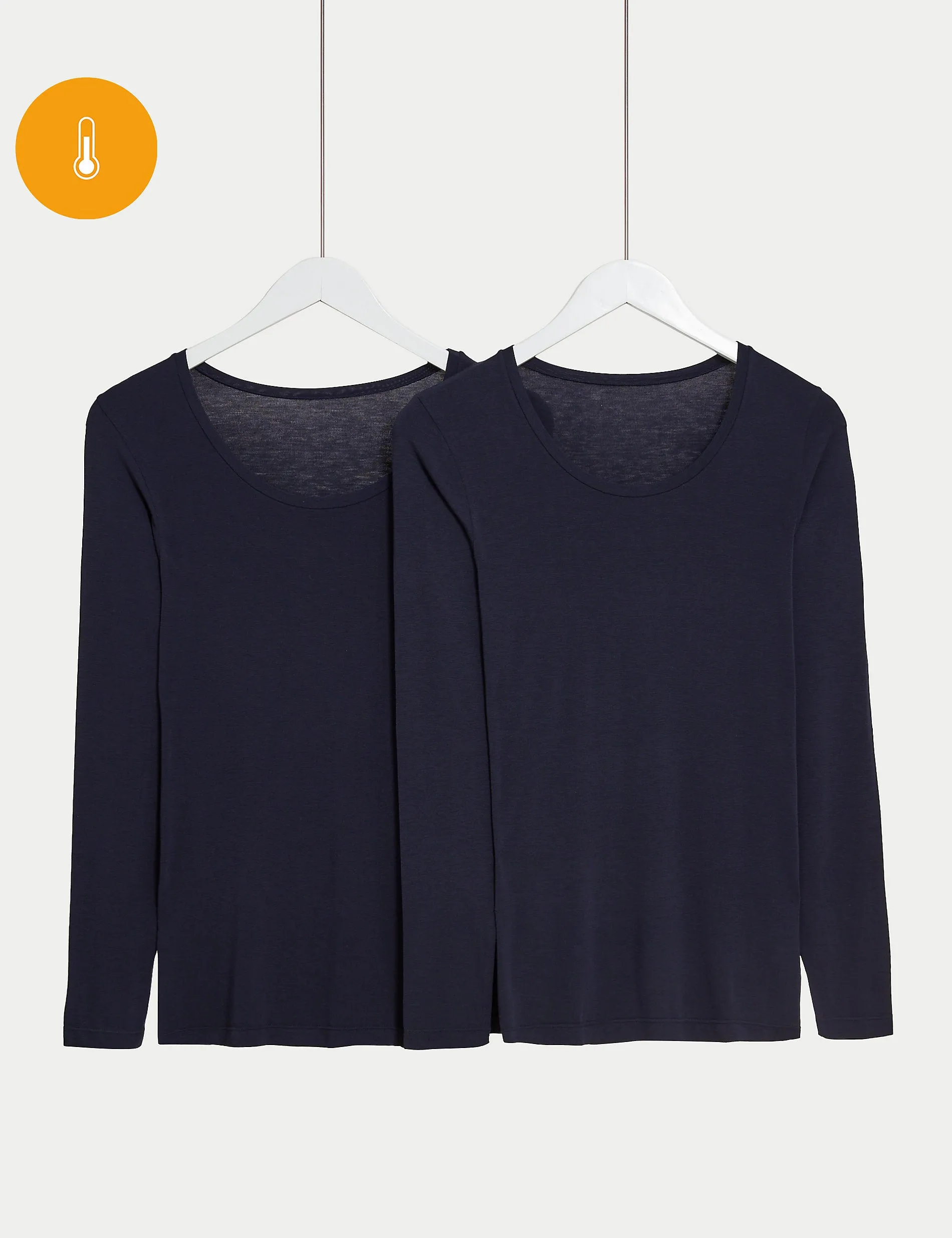 Heatgen Marks & Spencer Long Sleeve Thermal Top 2 Pack, Navy