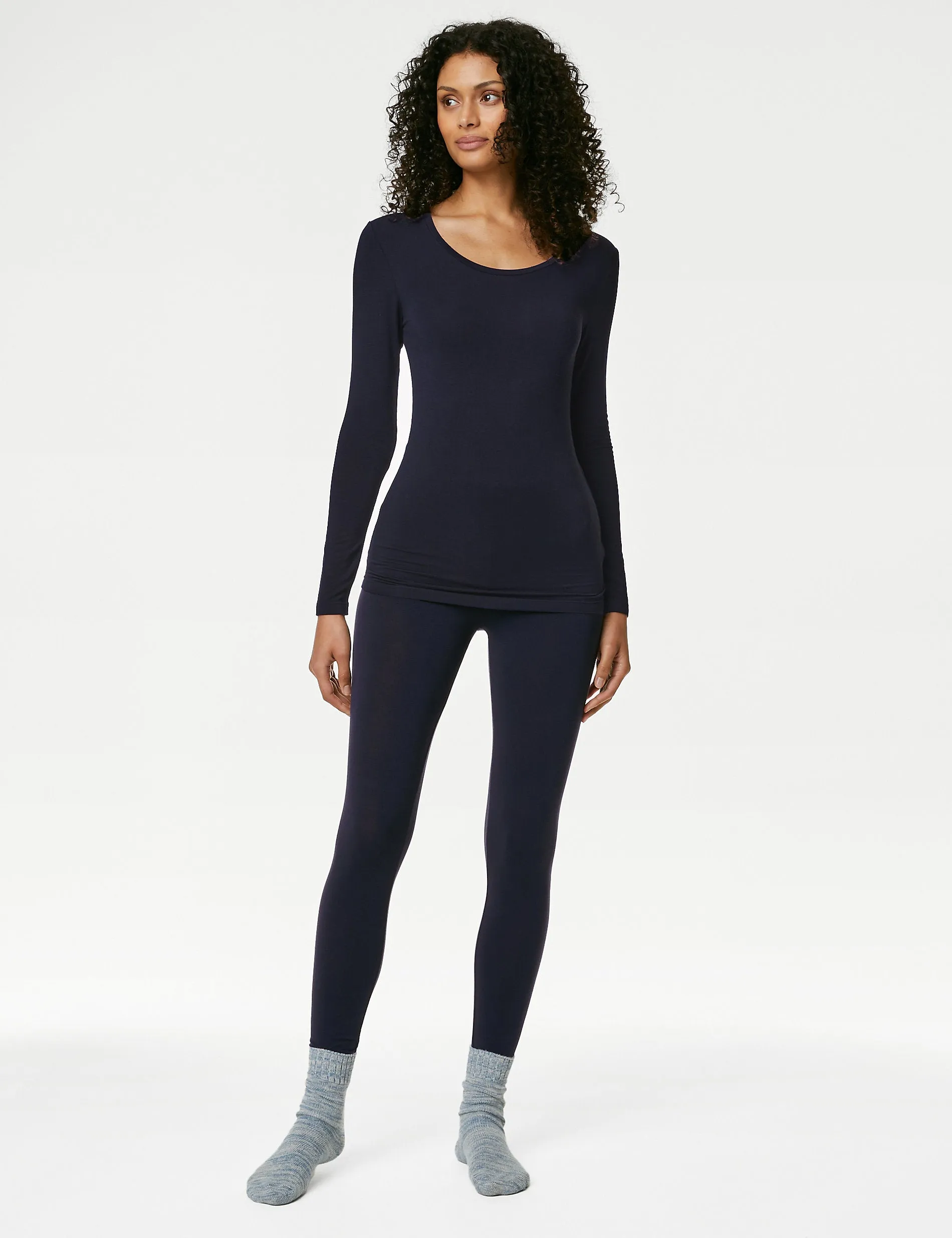 Heatgen Marks & Spencer Long Sleeve Thermal Top 2 Pack, Navy