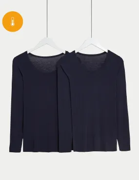 Heatgen Marks & Spencer Long Sleeve Thermal Top 2 Pack, Navy