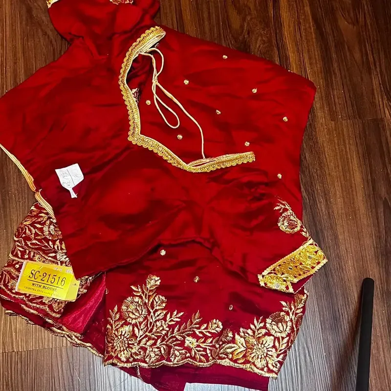 High Quality Embroidery Work Saree Set Dress Womenswear
