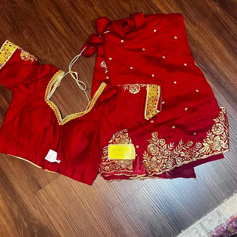 High Quality Embroidery Work Saree Set Dress Womenswear