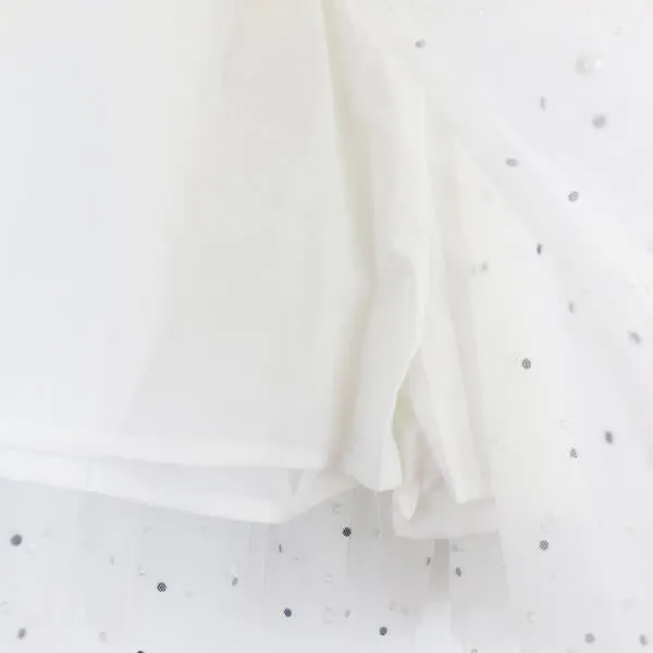 Iridescent Rhinestone and pearls white Tutu