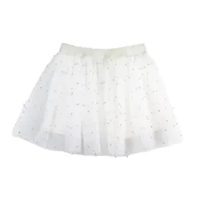 Iridescent Rhinestone and pearls white Tutu