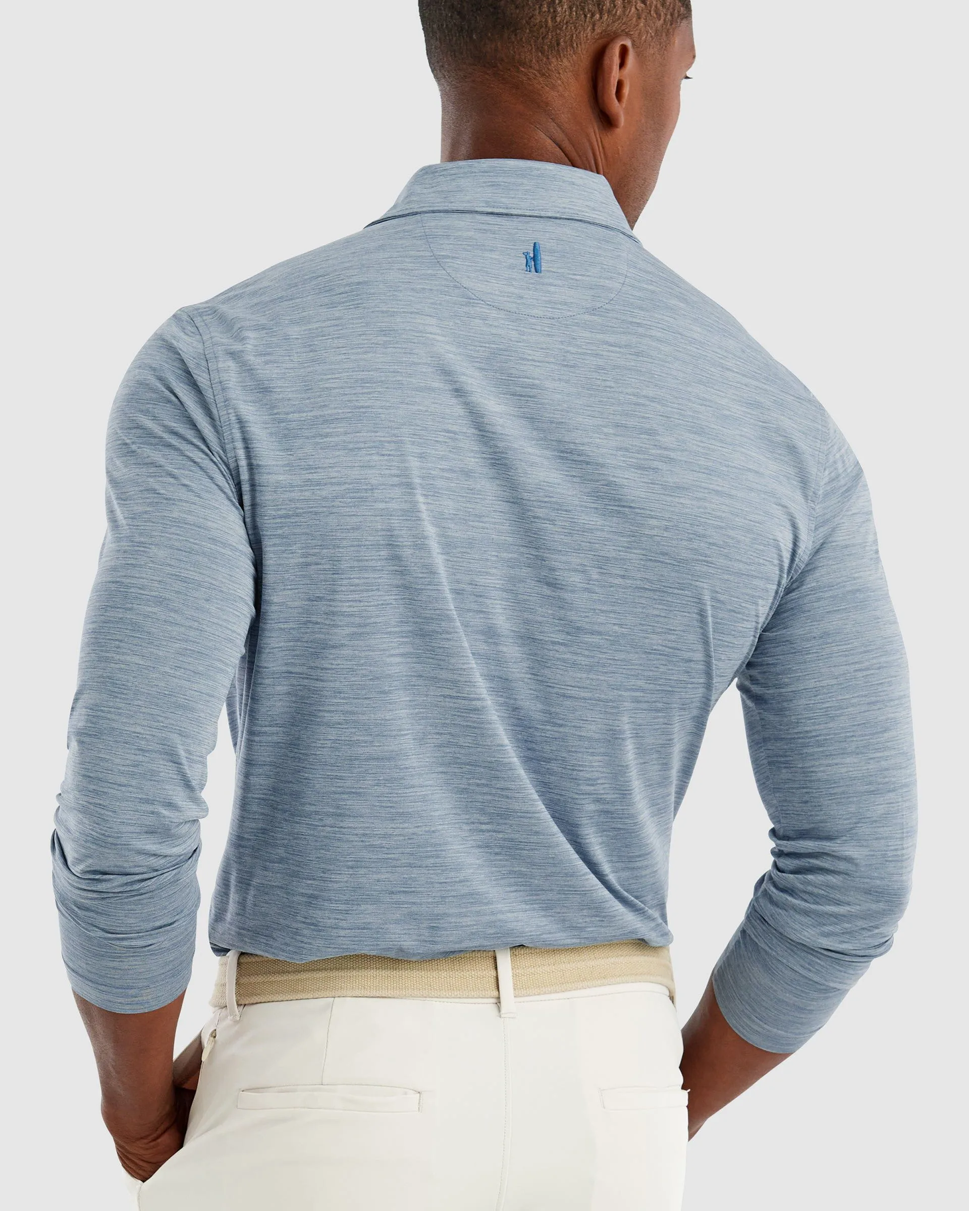 Johnnie-O Swing Long Sleeve Featherweight Custom Polos, Lake