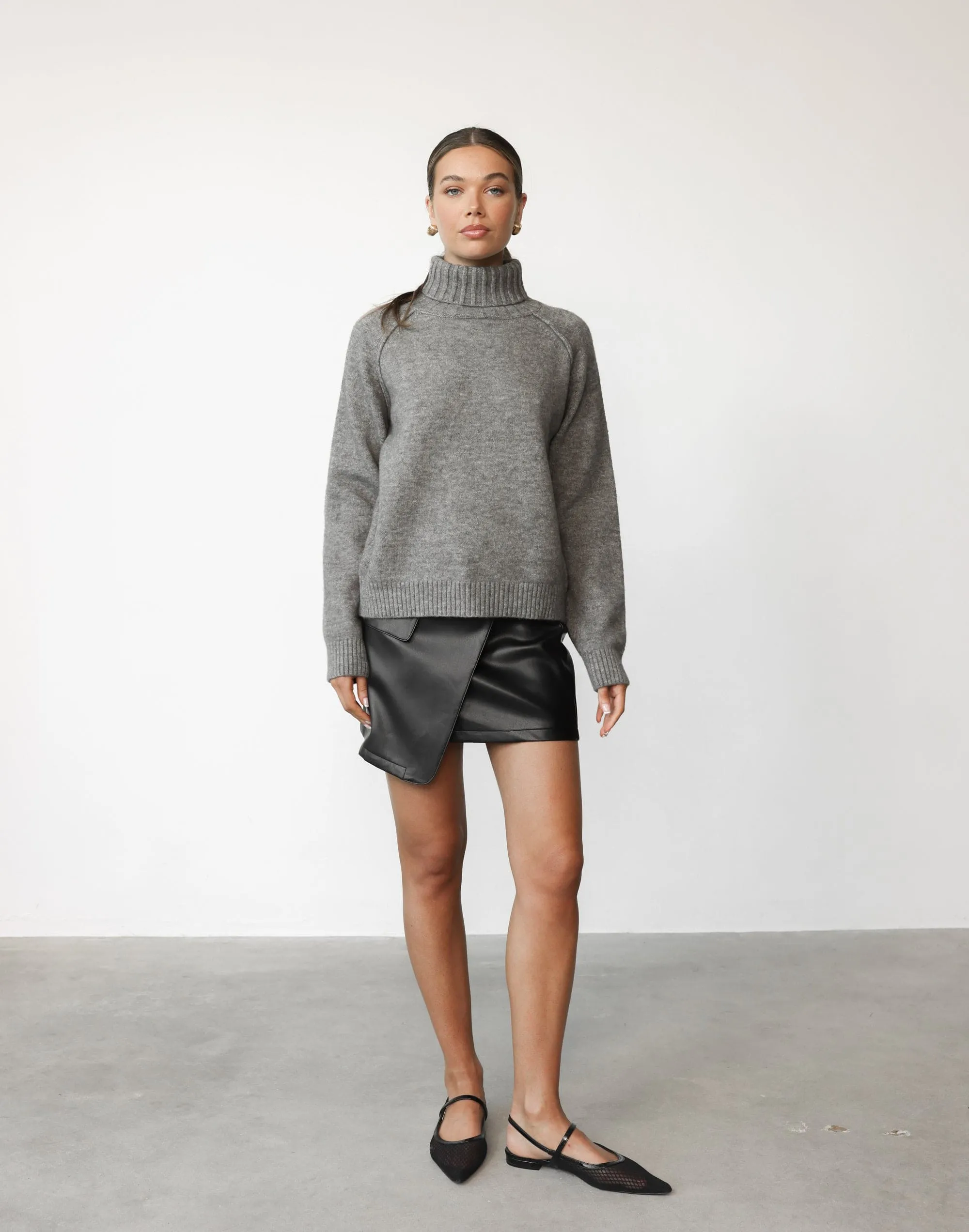 Kamala Mini Skirt (Black PU)