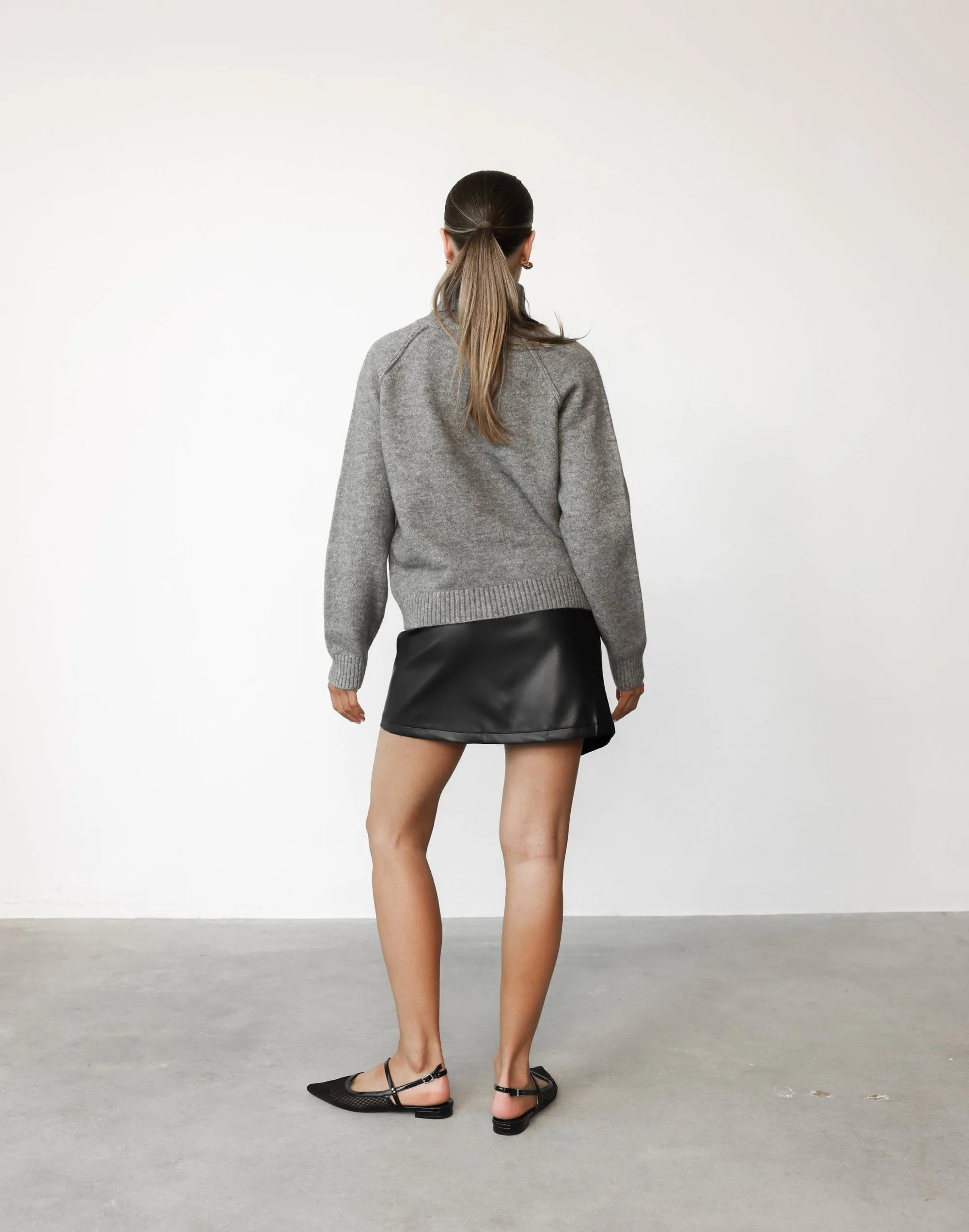 Kamala Mini Skirt (Black PU)