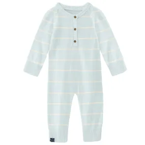 KicKee Pants Fresh Air Road Trip Stripe Knitted Henley Romper